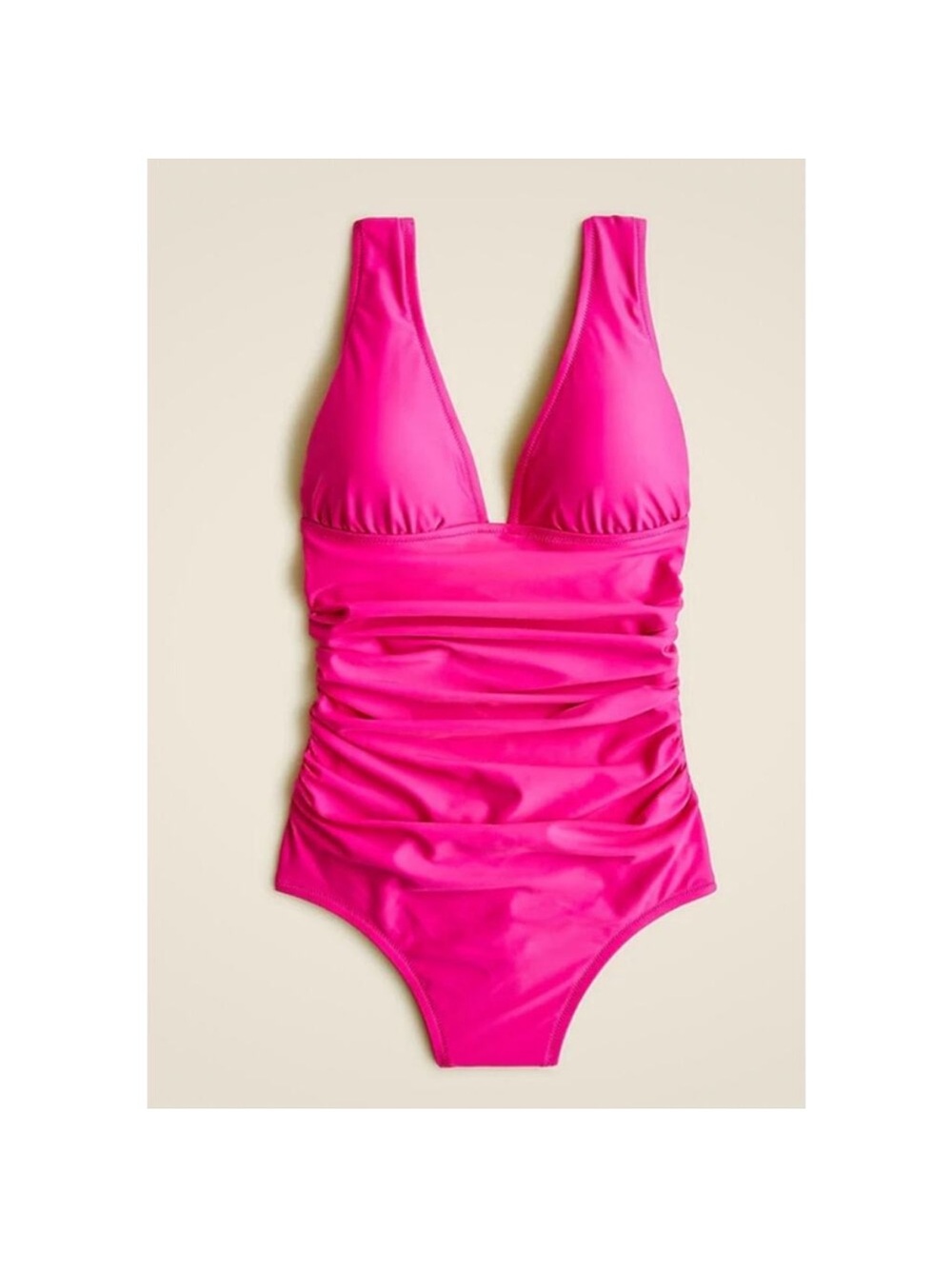 NWT J. Crew Fuchsia Ruched One-Piece Swimsuit -Size 12